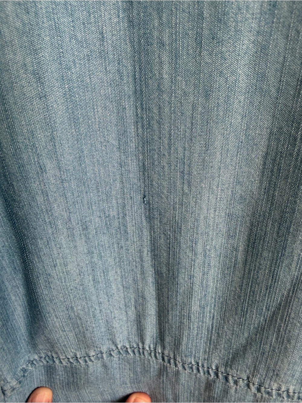 Floral Embroidered Chambray Shirt Size 6 Blue C Wonder Roll Tab Boho Western Top - Picture 13 of 16